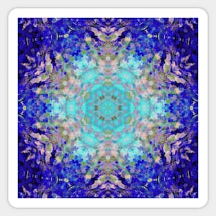 Digital Mandala Blue Purple and White Sticker